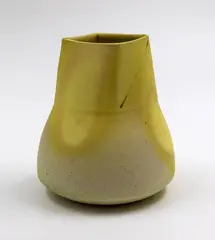 Chris Weaver, Small shaped vase, yellow glazed earthenware