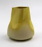 Chris Weaver, Small shaped vase, yellow glazed earthenware