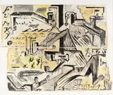 Bill Hammond, Funky Fresh, acrylic on wallpaper, two panels