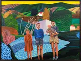 Jeffrey Harris, Jillian and Brothers, oil on board