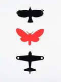 Richard Killeen, Three Flyers, powder-coated aluminium, three parts, 10/10