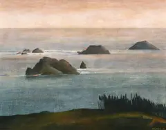 Untitled by Stanley Palmer, oil on canvas laid onto board, sold Apr 2025