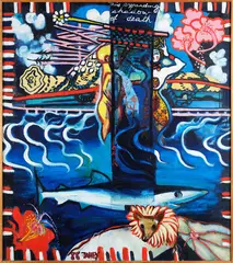 Jacqueline Fahey, The Expanding Shadow of Death, oil on board