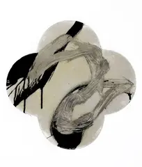 Max Gimblett, House of Zen, gesso, acrylic and vinyl polymers, epoxy, aqua size and palladium leaf on canvas