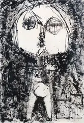 Ralph Hotere, Untitled (Woman), ink on paper