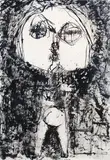 Ralph Hotere, Untitled (Woman), ink on paper