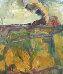 Burn Off on Mount by Toss Woollaston, oil on board, sold Apr 2025