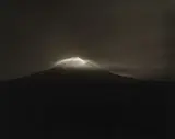 Laurence Aberhart, Taranaki from Oeo Road, under Moonlight, 27-28 September 1999, gold and selenium toned gelatin silver print