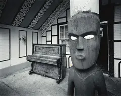 Te Waiherehere, Koroniti, Whanganui River, May 29 1986 by Laurence Aberhart, gold and selenium toned gelatin silver print, sold Mar 2025