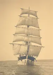 Henry Winkelmann, Unknown Vessel on Hauraki Gulf, carbon print
