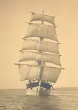 Henry Winkelmann, Unknown Vessel on Hauraki Gulf, carbon print