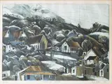 Stanley Palmer, Hillside Town - Kohukohu, bamboo engraving, 11/50