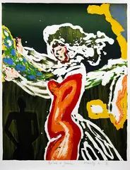 Bride and Groom by Pat Hanly, screenprint, 8/50, offered Dec 2024
