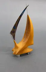 Murray Swan, Spinner Boat, carved wood and metal