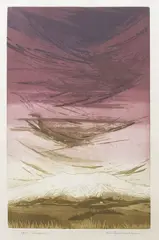 Shirley Markham, Ruapehu, etching, 6/50