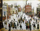 L. S. Lowry, Village Square, exhibition print, Glasgow Art Gallery