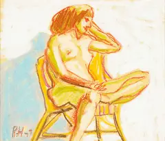 Nude by Pat Hanly, pastel, sold Dec 2024