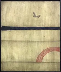 Simon Kaan, Untitled, oil on wood, engraving