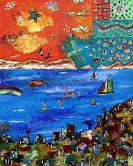 Alan Taylor, Huia-Manukau Hd's, acrylic on canvas