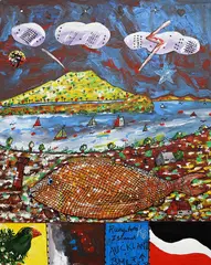 Alan Taylor, Rangitoto Island, acrylic on canvas