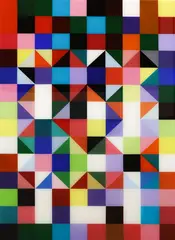 Tapestry by Anne Riethmaier, acrylic and liquid glass on board, sold Dec 2024