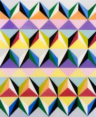 Geometric Cohesian by Anne Riethmaier, acrylic and liquid glass on board, sold Dec 2024