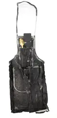 Apron by Greer Twiss, lead and found objects, offered Dec 2024