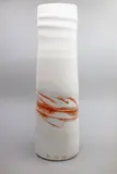 Terry Stringer & John Dawson, Not For Me, tall ceramic vase made by John Dawson with painted and glazed decoration by Terry Stringer