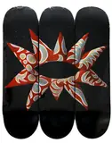 Yayoi Kusama, With All My Flowering Heart, offset lithograph in colours on skate decks (in original packaging), triptych, 2014, 499/500
