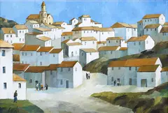 El Bosque, Spain by Tom Esplin, oil on board, sold Dec 2024