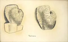 Russell Clark, Matahourua, graphite on paper, c. 1950
