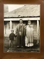 Wetere Te Rerenga, wife, and son by Alfred H. Burton, poster, published by Photo-Forum, sold Dec 2024