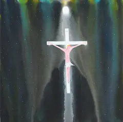 Richard Lewer, Please Come Down from the Cross, acrylic on linen canvas