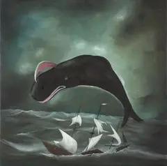 Richard Lewer, The Act of Impalement (from the ‘Moby Dick’ series), acrylic on linen canvas