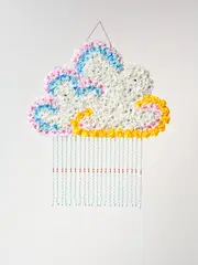 Sione Monū, Ao kakala, plastic flowers, foam board and beads (2021)