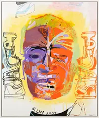 Sun Portrait by Shane Cotton, acrylic on canvas, offered Nov 2024
