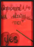 Ralph Hotere, Introibo ad Altare Dei, oil on board