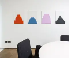 Martin Creed, Work No. 991, acrylic on canvas, four panels
