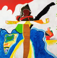 Pat Hanly, Pacific Summer Bride and Groom, mixed media on board
