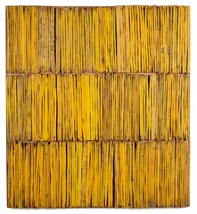 Rosalie Gascoigne, Roadside, sawn and split wooden soft drink crates mounted to plywood