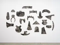 Richard Killeen, Tools and Weapons, alkyd on aluminium, 21 parts