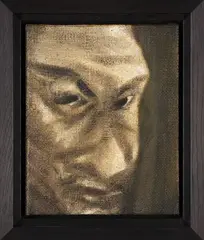 Tony Fomison, Face of an actor, oil on jute