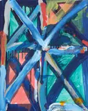 Untitled by Allen Maddox, oil on paper, 1984, sold Nov 2024