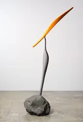 Phil Price, Little Ratyte, carbon fibre, precision bearings, stainless steel and rock base (2007)