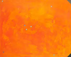 Painting Yellow 1968 by Milan Mrkusich, acrylic on board, sold Nov 2024