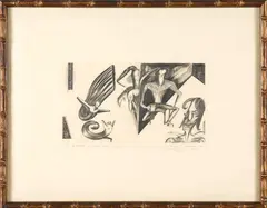 Bill Hammond, It’s a Frame of Mind that You’re In, It’s a Frame, It’s a Frame, it’s a Frame, graphite on paper