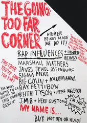 Peter Robinson, The Going Too Far Corner, acrylic and oilstick on paper