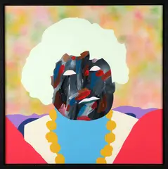 Wayne Youle, The Butler, in the Library (Dame Ngaio Marsh), enamel and acrylic on board