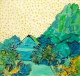 Pat Hanly, Garden Painting, ink and watercolour on paper