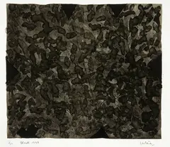 Black by Ralph Hotere, lithograph, 11/22, offered Sep 2024